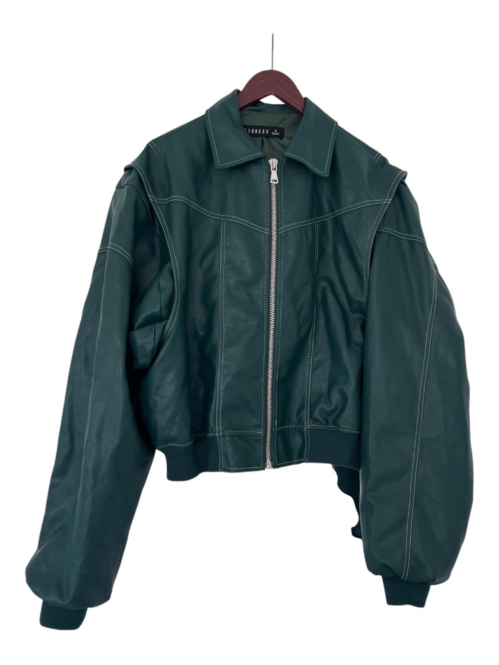 Lioness | Green Vista Vegan Leather Bomber Jacket